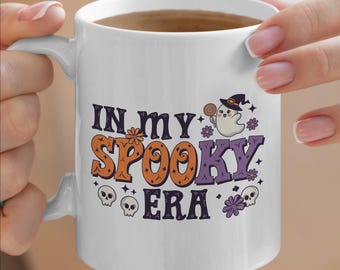 Colorful Spooky Era Mug, Halloween Art Mug, In My Spooky Era, Ceramic Coffee Cup, Retro Ghost Mug, 11oz or 15oz Mug, Gift for Halloween