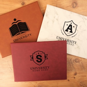 Custom University Logo Certificate Holder, Personalized Certificate Holder, Leather Certificate Holder, Certificate Folder, Graduation Gift image 1