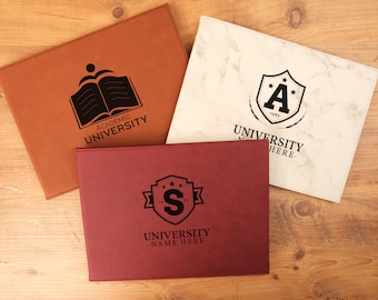 Custom University Logo Certificate Holder, Personalized Certificate Holder, Leather Certificate Holder, Certificate Folder, Graduation Gift