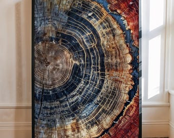 Tree Ring Framed Print, Abstract Wall Art, Minimalist Decor