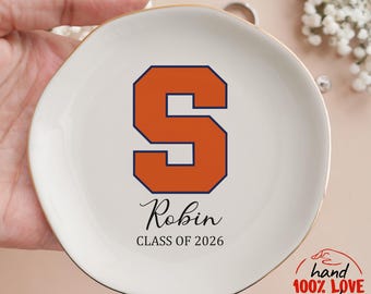 Personalized Graduation Ceramic Ring Dish, College Gift