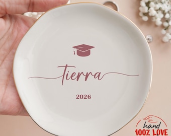 Personalized Graduation Ring Dish, Class of 2026 Trinket Tray