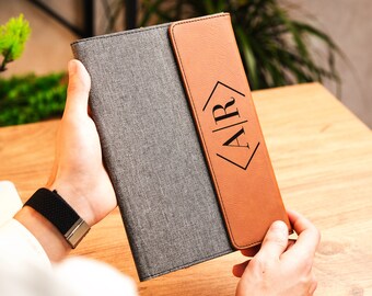 Personalized Leather Portfolio, Engraved Business Portfolio, Custom Portfolio Cover, Flap Portfolio, Custom Notepad Cover, Graduation Gift