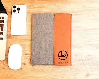 Leather Portfolio For Company, Business Gift Flap Portfolio, Custom Notepad Cover, Gift For Boss, Business Logo Personalized Portfolio