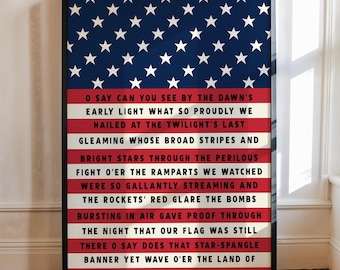 American Flag Art Print, Patriotic 4th of July Decor, Office Decor