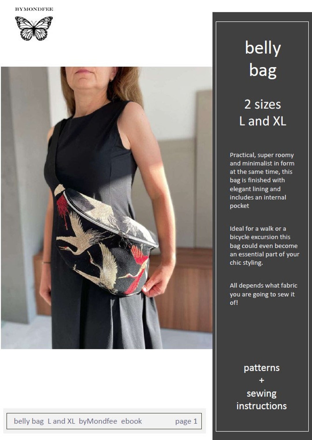 Ebook Belly Bag L and XL Size Pattern and Sewing Instruction.english and Polish Etsy
