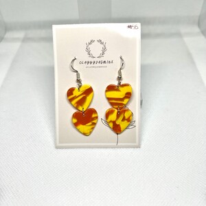 Fire Stacked Heart Dangles