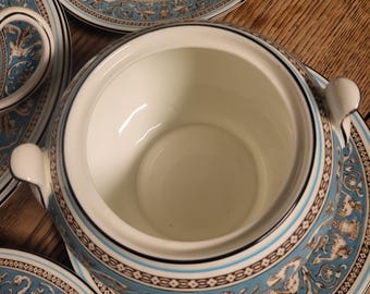 Wedgwood England Bone China Florentine Tourquoise Coffee Tea Sugar Bowl (no lid) W2714