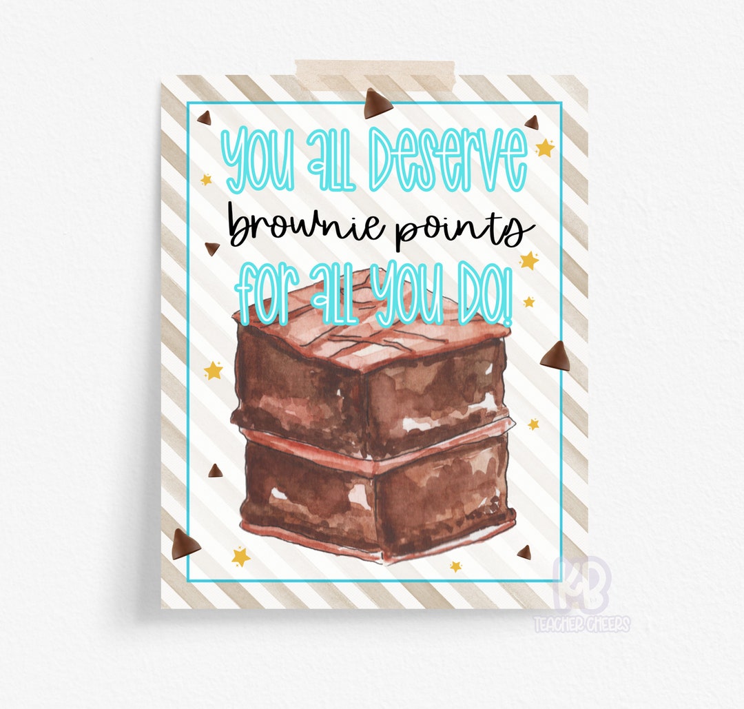 Brownie Teacher and Staff Appreciation Sign - Easy Teacher, Staff ...