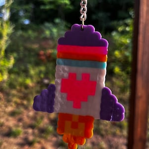 Rocket Perler Bead Keychain