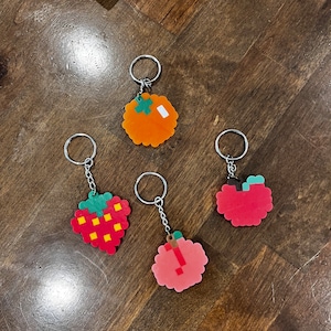 Fruit perler bead keychains