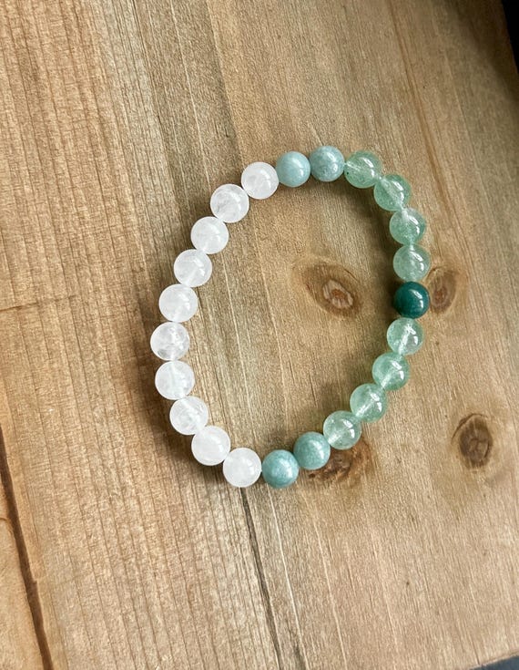 Verdant Revival Bracelet | Green Gemstone Bracelet | White Jade