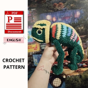 Chamäleon-Häkelanleitung: Amigurumi Plüsch Reptil (PDF-Häkelanleitung)