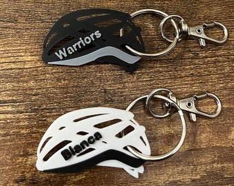 Personalized Bike Helmet Keychain | Backpack Tags, Sport Keyrings, Bike Bag Tag, Mtb Team, Cycling gift, 3D Printed