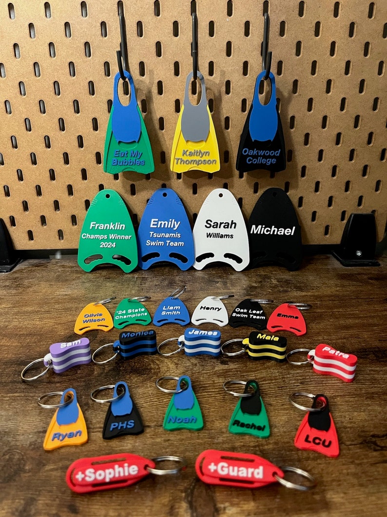 Personalized Swim Kickboard Bag Tag Backpack Tags, Sport Keyrings, Swimmer Bag Tag, Swim Team, Coach Gift Pullbuoy, 3D Printed image 6
