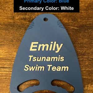 Personalized Swim Kickboard Bag Tag Backpack Tags, Sport Keyrings, Swimmer Bag Tag, Swim Team, Coach Gift Pullbuoy, 3D Printed image 4