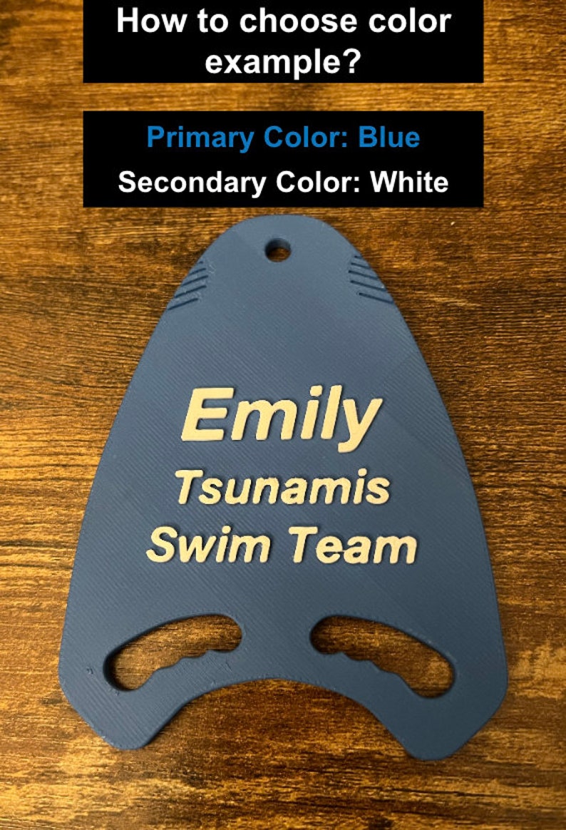 Personalized Swim Kickboard Bag Tag Backpack Tags, Sport Keyrings, Swimmer Bag Tag, Swim Team, Coach Gift Pullbuoy, 3D Printed image 4