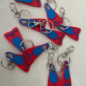 Massenbestellung - Personalisierter Schwimmflossen Schlüsselanhänger | Rucksackanhänger, Sport Schlüsselanhänger, Schwimmer Taschenanhänger Swim Team, Trainer Geschenk Pullbuoy, 3D gedruckt