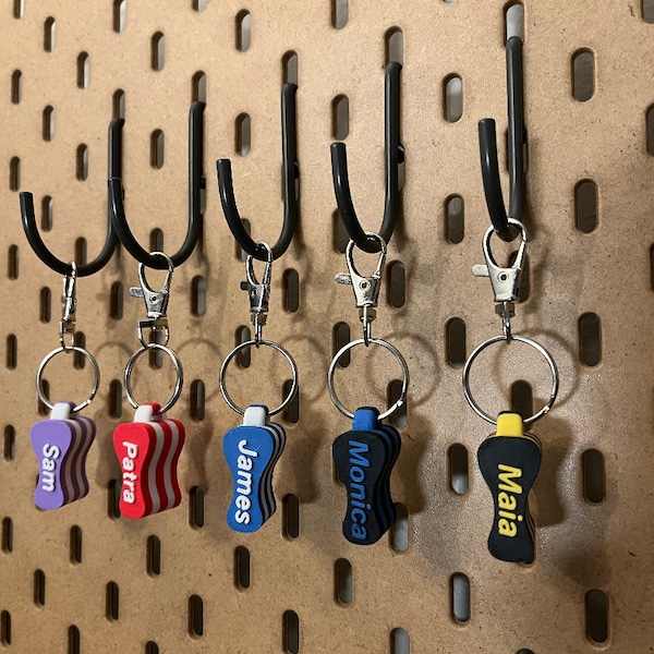 Gepersonaliseerde zwemboei sleutelhanger | Rugzaklabels, sportsleutelhangers, zwemmertaslabel, zwemteam, coachcadeau Pullbuoy, 3D geprint