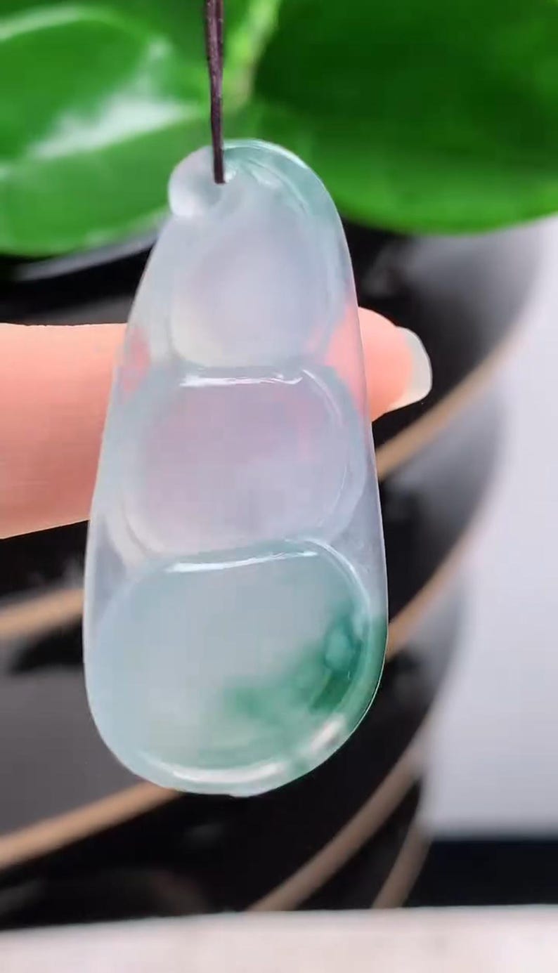 Burmese Icy Jadeite Jade Four Seasons Bean Pendant, Grade A Certified ...