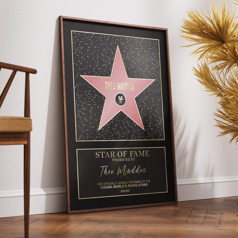 Custom Hollywood Star of Fame | Iconic & Classic | personalized decor, wall art, home decor, birthday gift, digital products, digital gifts image 5