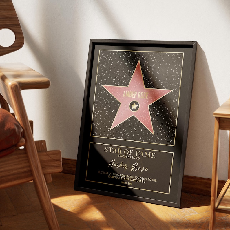Custom Hollywood Star of Fame | Iconic & Classic | personalized decor, wall art, home decor, birthday gift, digital products, digital gifts image 2