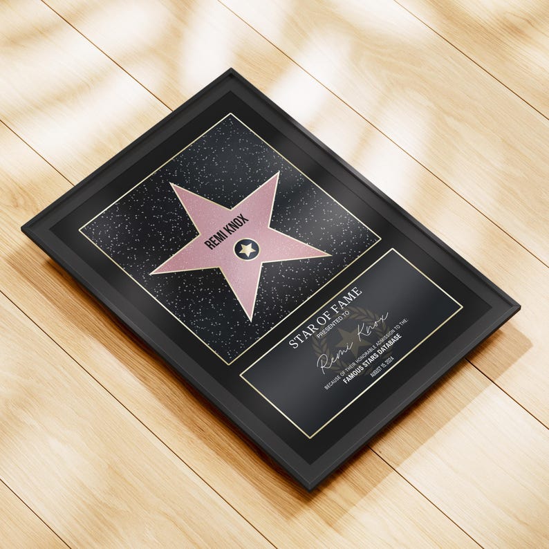 Estrella de la fama de Hollywood - Plantilla Canva | Icónico y clásico | Decoración personalizada, arte mural, decoración del hogar, regalo de cumpleaños, productos digitales. imagen 6