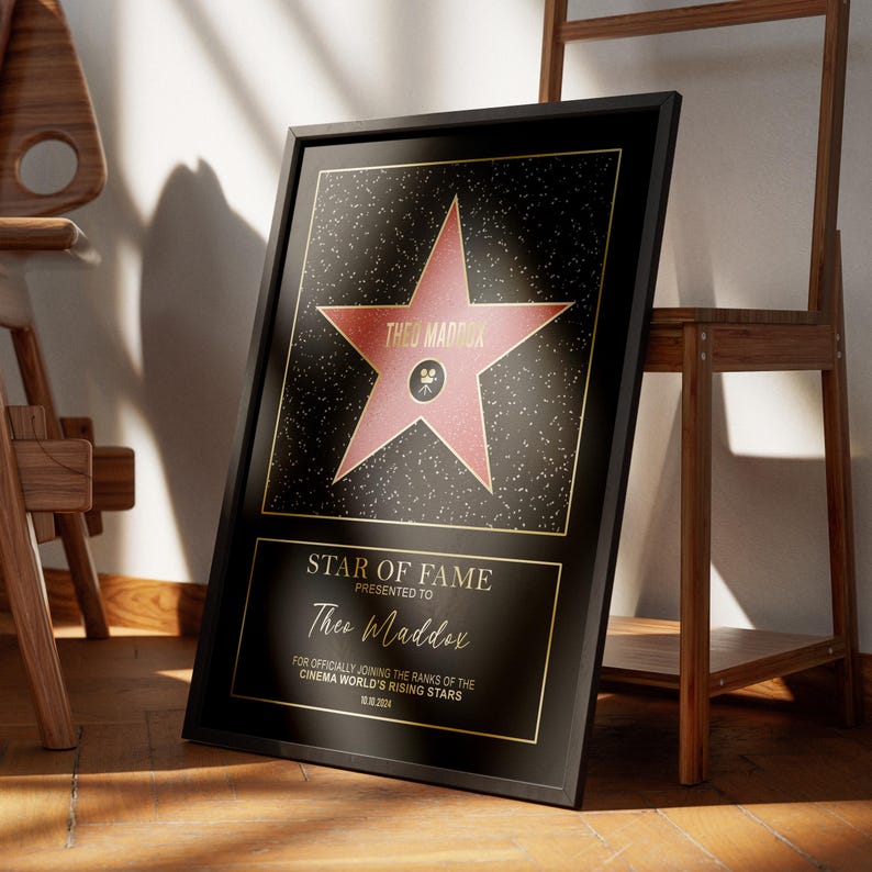 Custom Hollywood Star of Fame | Iconic & Classic | personalized decor, wall art, home decor, birthday gift, digital products, digital gifts image 4