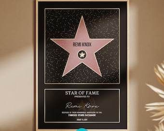 Hollywoodster van roem - Canva-sjabloon | Iconisch & Klassiek | gepersonaliseerde decoratie, wandkunst, woondecoratie, verjaardagscadeau, digitale producten