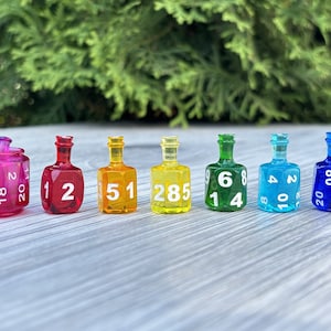 Potion bottle dice set for ttrpg and dnd like games