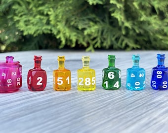 Potion bottle dice set for ttrpg and dnd like games