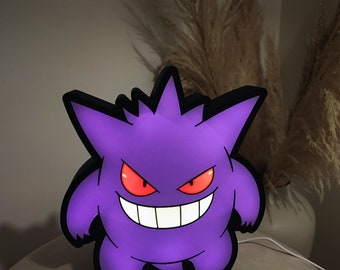 Boite Lumineuse pokémon Gengar Lampe Veilleuse lumière Led Câble USB