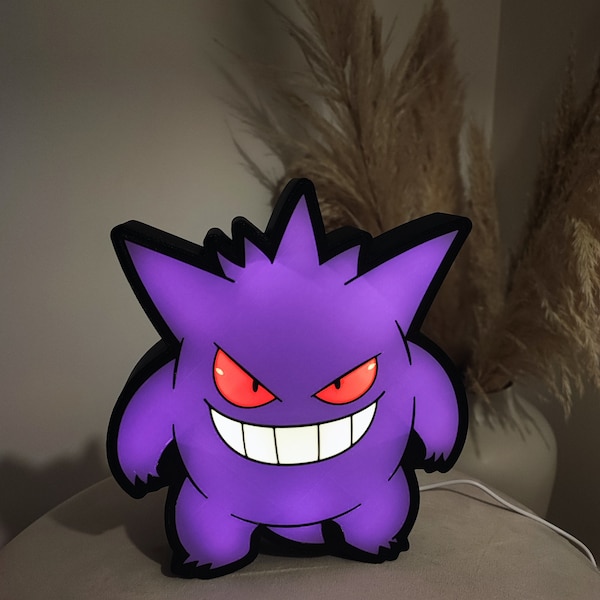 Boite Lumineuse pokémon Gengar Lampe Veilleuse lumière Led Câble USB