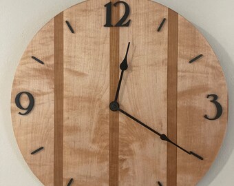 Large Handcrafted Wood Mosaic Clock
