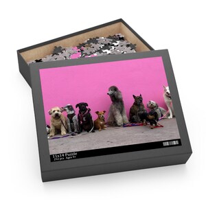 Pink Dog Puzzle, Canine Jigsaw, Pet Lover Gift, Cute Puppy Theme, Dog Lovers Jigsaw Puzzle, Fun Jigsaw Game, Animal Theme, Puppy Lover Gift