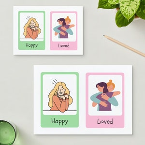 16pc Early years/eyfs printable digital flashcards for emotion regulation, Montessori classroom resources for Nursery/School/Homeschool