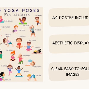 Early years yoga poses flashcards & poster - children's learning resources - eyfs digital printable materials for children's wellbeing