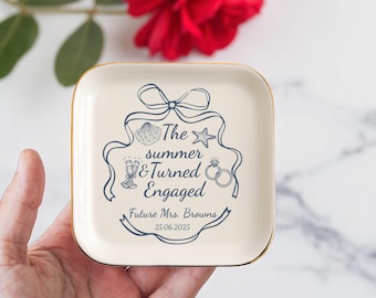 Personalized Ceramic Ring Dish, Engagement Gift, Bridal Shower Gift