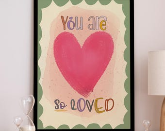 You Are So Loved Art Print, Nursery Decor, Gift for Her, Gender Neutral, Shared Room Decor, Sibling Wall Art, Nursery Art, Kids Room Decor