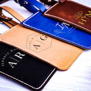 Personalized Passport Holder and Luggage Tag, Leather Travel Gift Set, Custom Passport Cover and Bag Tag, Leather Luggage Tag, Travel Gift
