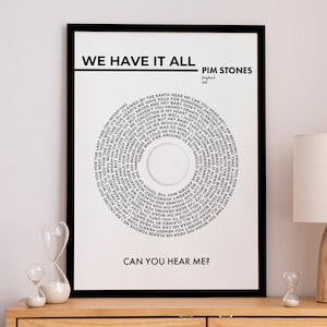 Personalized Music Wall Print, Song Name & Artist Name Poster, Favorite Song Lyrics Poster, Gift for Music Lovers, Romantic Song Gift