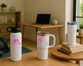 Personalized 40oz Stainless Steel Tumbler with Handle, Custom Engraved Travel Mug