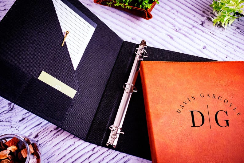 Personalized Vegan Leather 3-ring Binder, Custom Monogram - Etsy