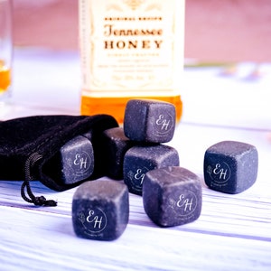 Personalized Whiskey Stone Set, Customized Whiskey Stones, Engraved Stone, Groomsmen Gift, Birthday Gift, Christmas Gift, Whiskey Lover Gift