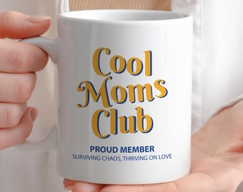 Taza de café del Club de Mamás Geniales, Regalo para Baby Shower, Regalos para Futuras Mamás, Taza de café Divertida, Taza Colorida, Regalo para Futuros Padres, Regalo para Mamá