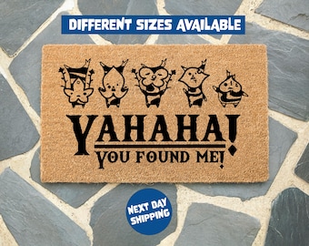 Yahaha You Found Me Doormat, Korok Seed Welcome Mat, Legend Of Zelda Entry Mat, Front Porch Decor, Home Decor, Funny Gifts, Gamer Gifts