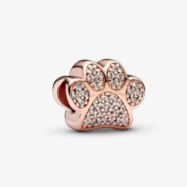 New Pandora Sparkling Paw Print Charm