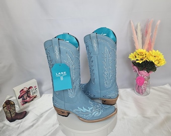 Stivali da cowgirl New Lane Lexington con cristalli Swarovski. Oltre 2500 cristalli!! PEZZO UNICO!!