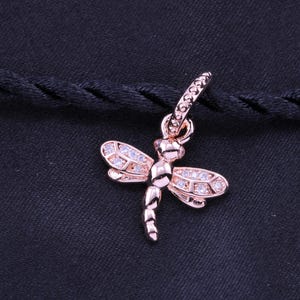 NEW Pandora Dragonfly Dangle Charm W/ Threaded Rope Bracelet