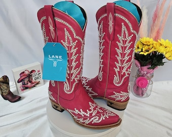 New Lane Lexington Cowgirl Boots W/ Swarovski Crystals. 2500+ Crystals!! ONE OF A KIND!! 7